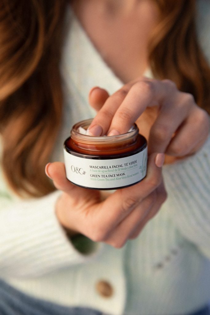 Tarro abierto de Mascarilla Facial Té Verde